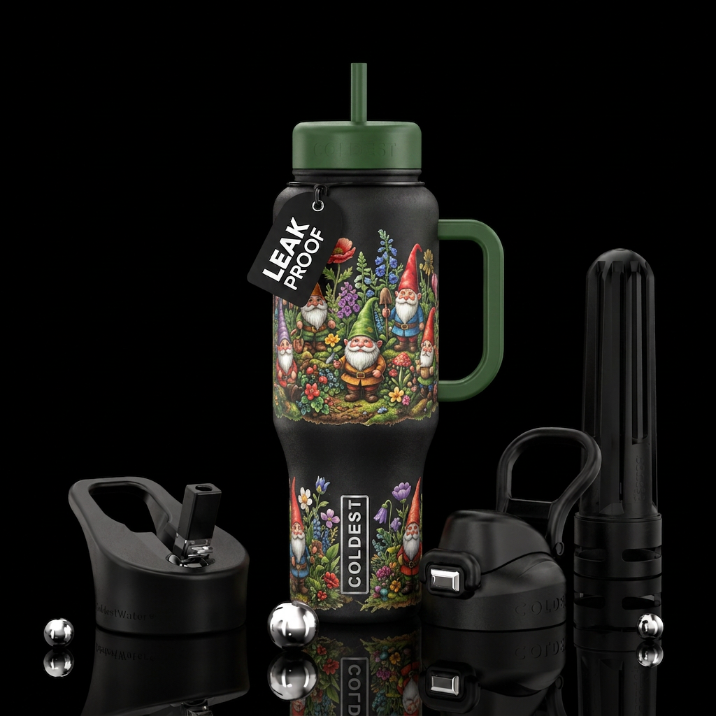 Gomes in a  flower garden water bottle design