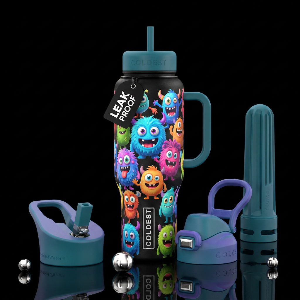 Monsters water bottle design