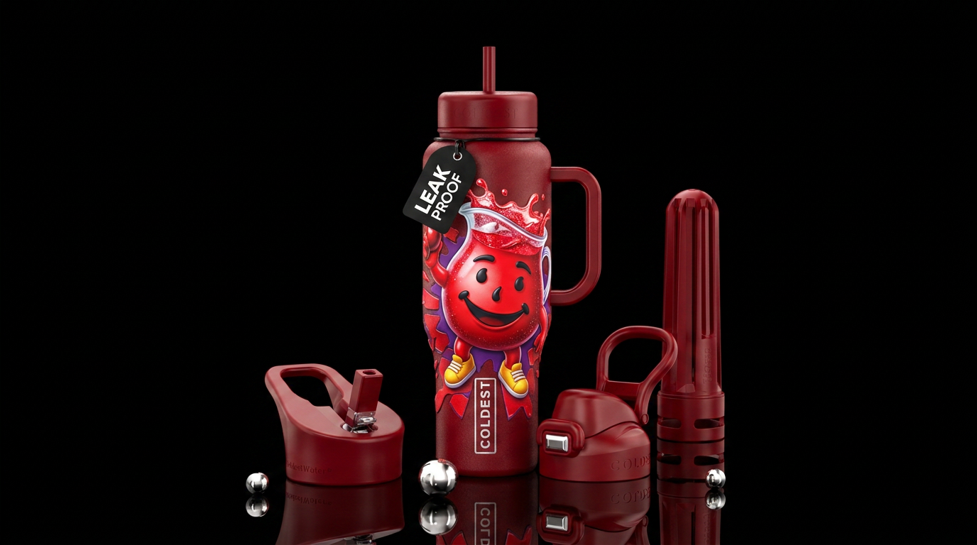 Kool-aid man water bottle design