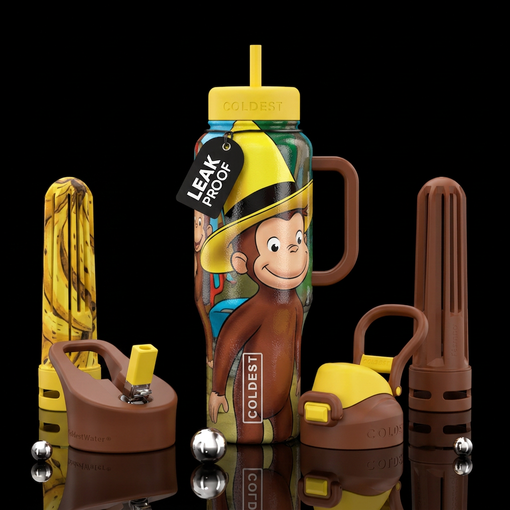 Curious George water bottle design