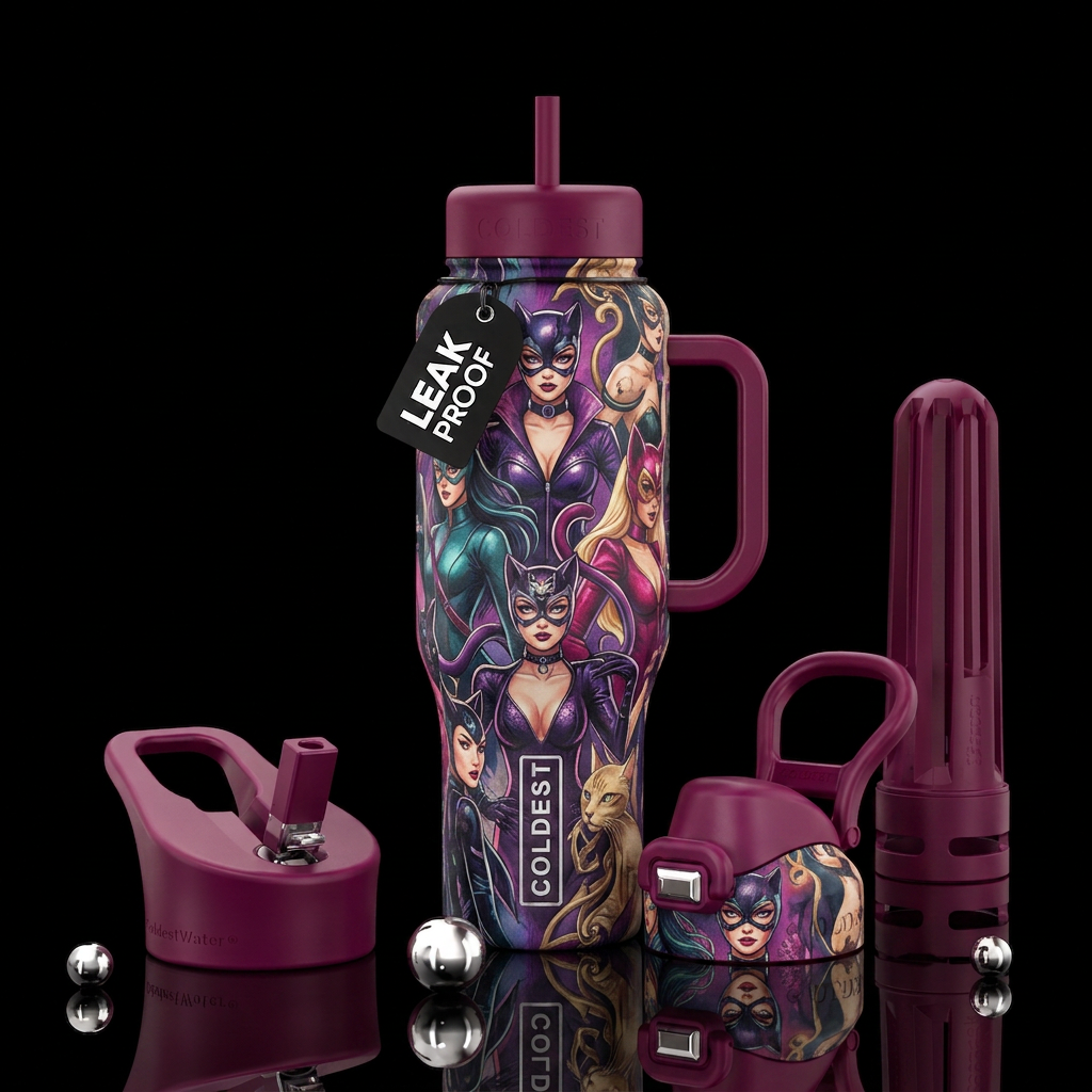 Cat women water bottle design
