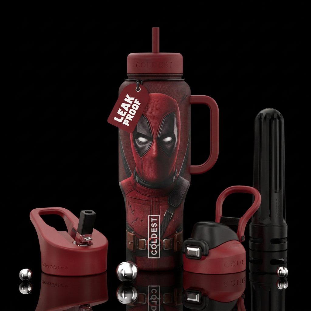 Deadpool water bottle design