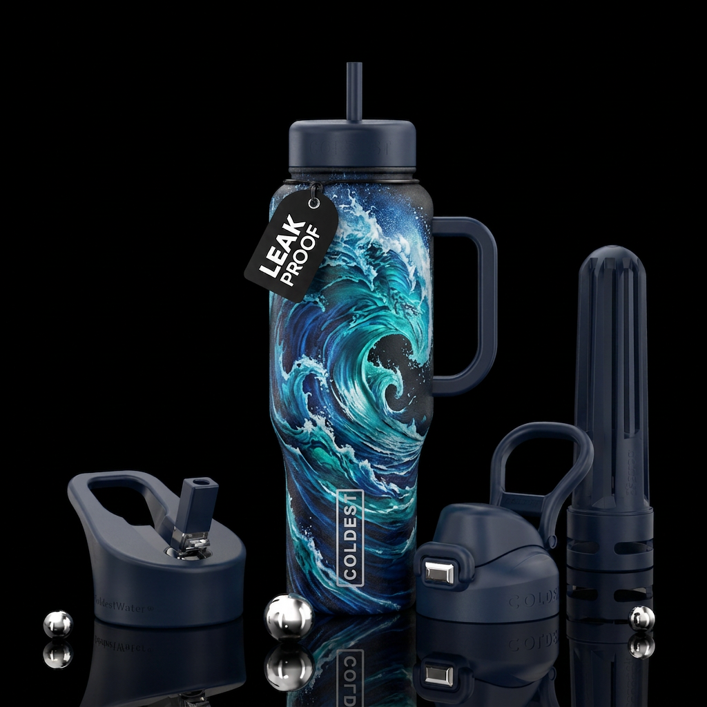 Tidal wave water bottle design