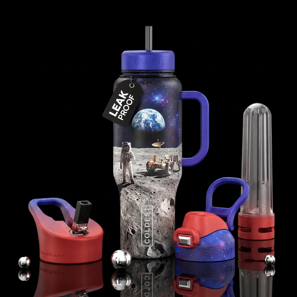 Moonwalk water bottle design