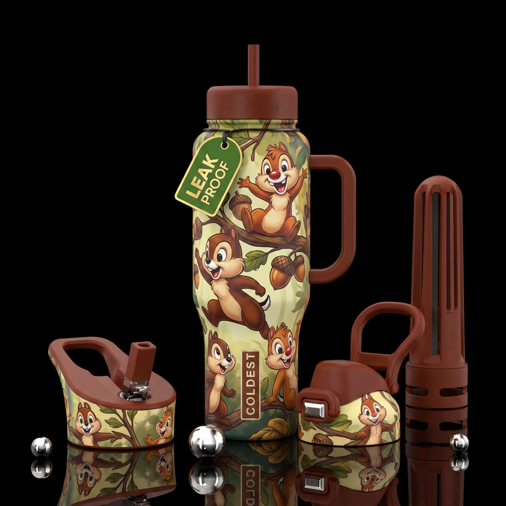 The chipmunks water bottle design