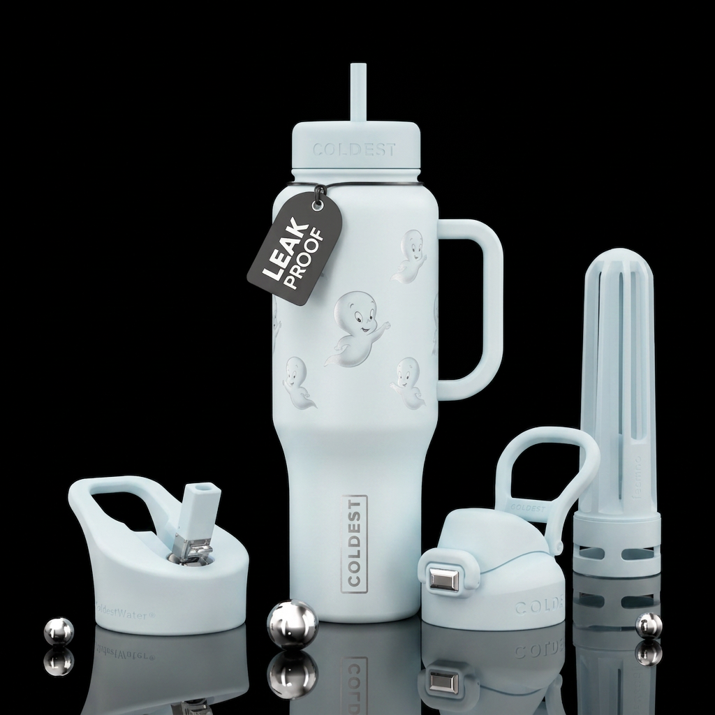 Casper the  friendly ghost water bottle design