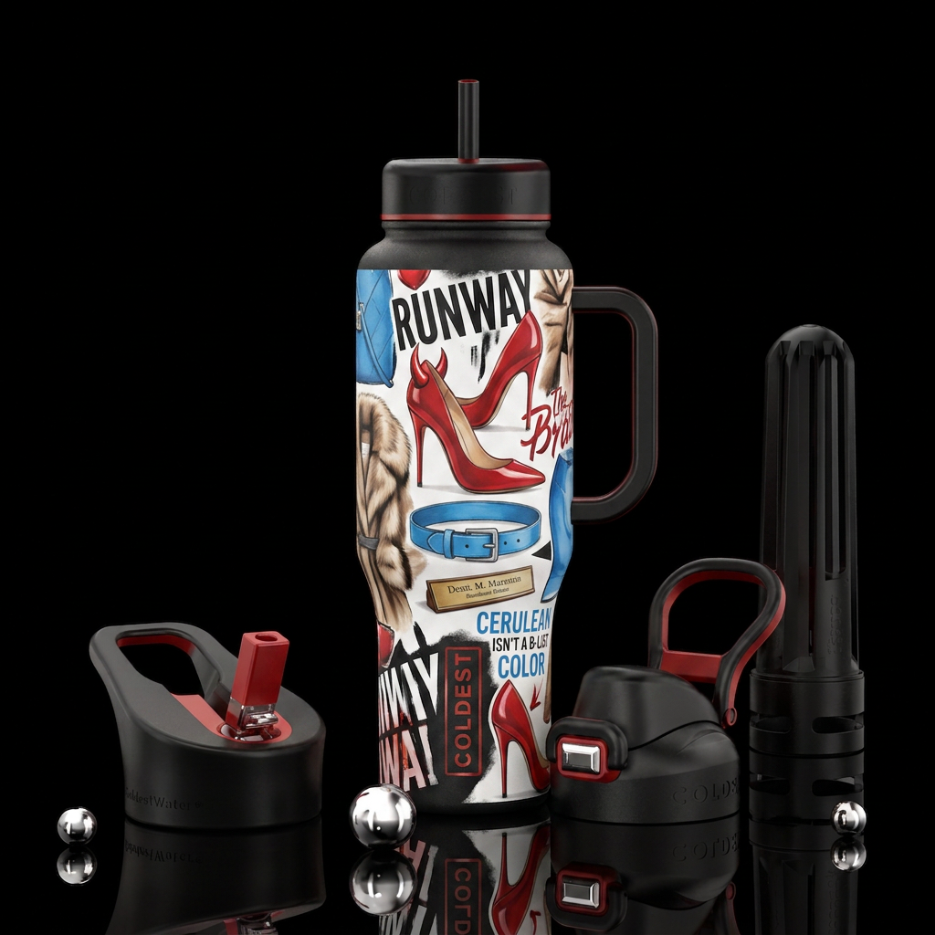 The Devil Wears Prada water bottle design