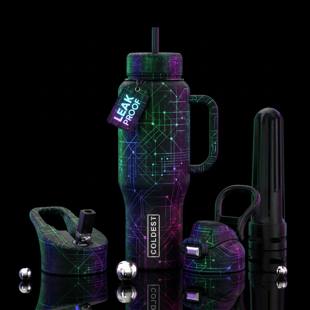 The dark web water bottle design