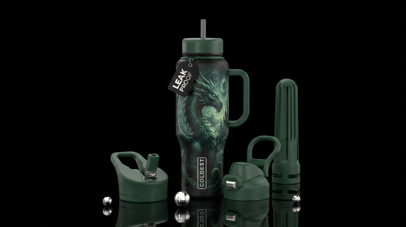 Puff the Magic Dragon water bottle design