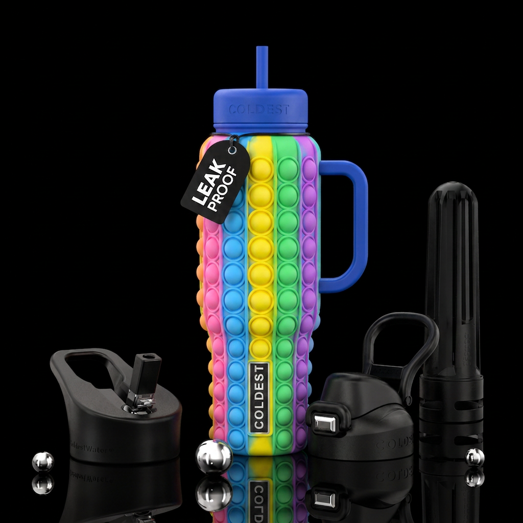 Pop it water bottle design
