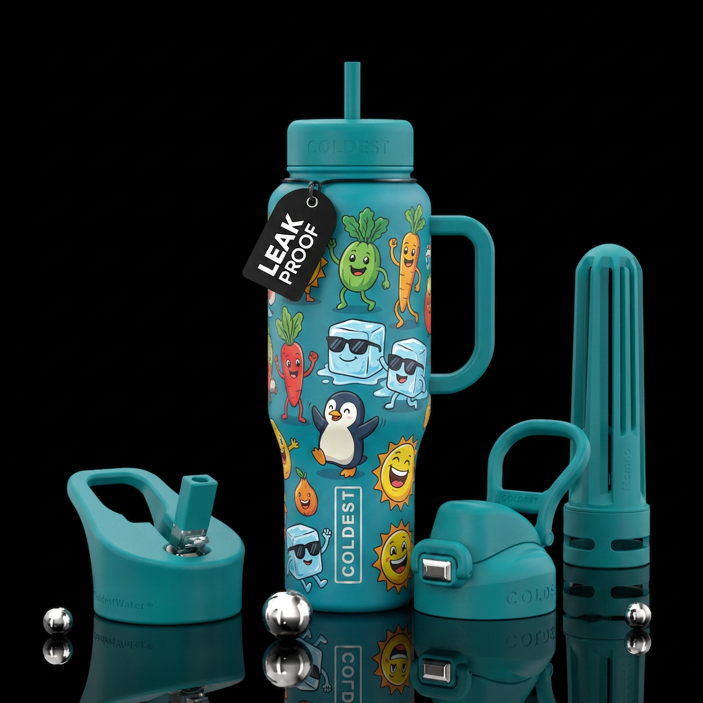 funny, cartoon water bottle design