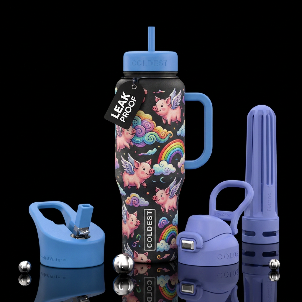 When pigs fly water bottle design