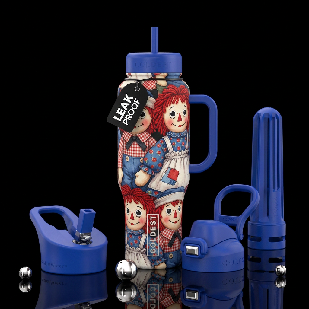 Ragged Ann and Andy water bottle design