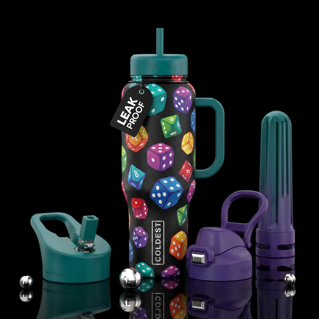 Dice water bottle design