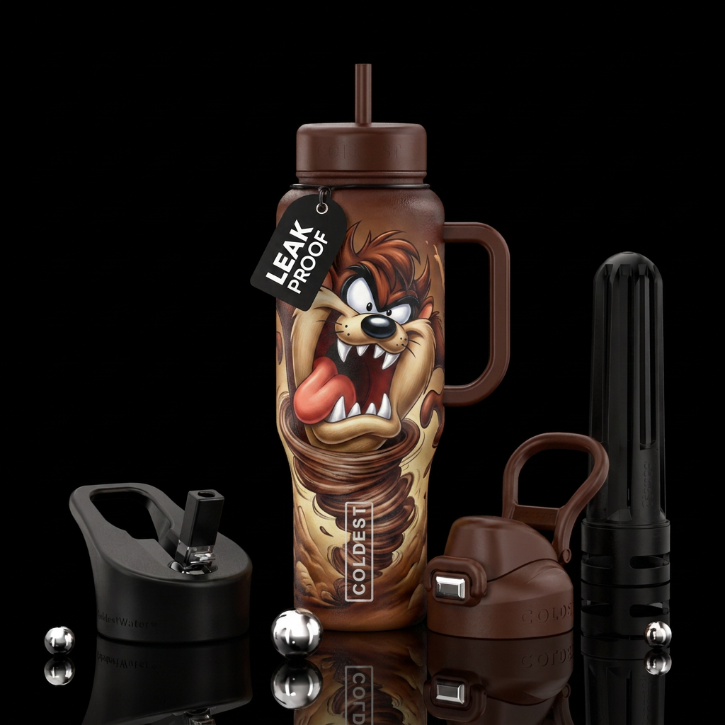 Tazz Tasmanian  the devil looney Tunes character water bottle design