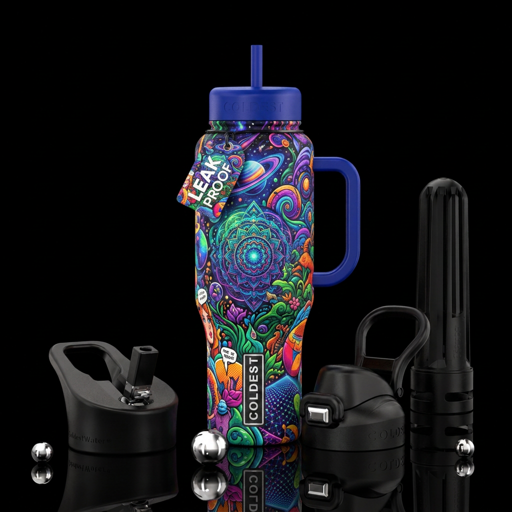 maximalist water bottle design
