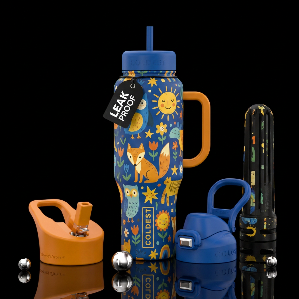naive art water bottle design