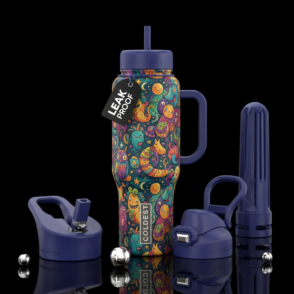 whimsical water bottle design