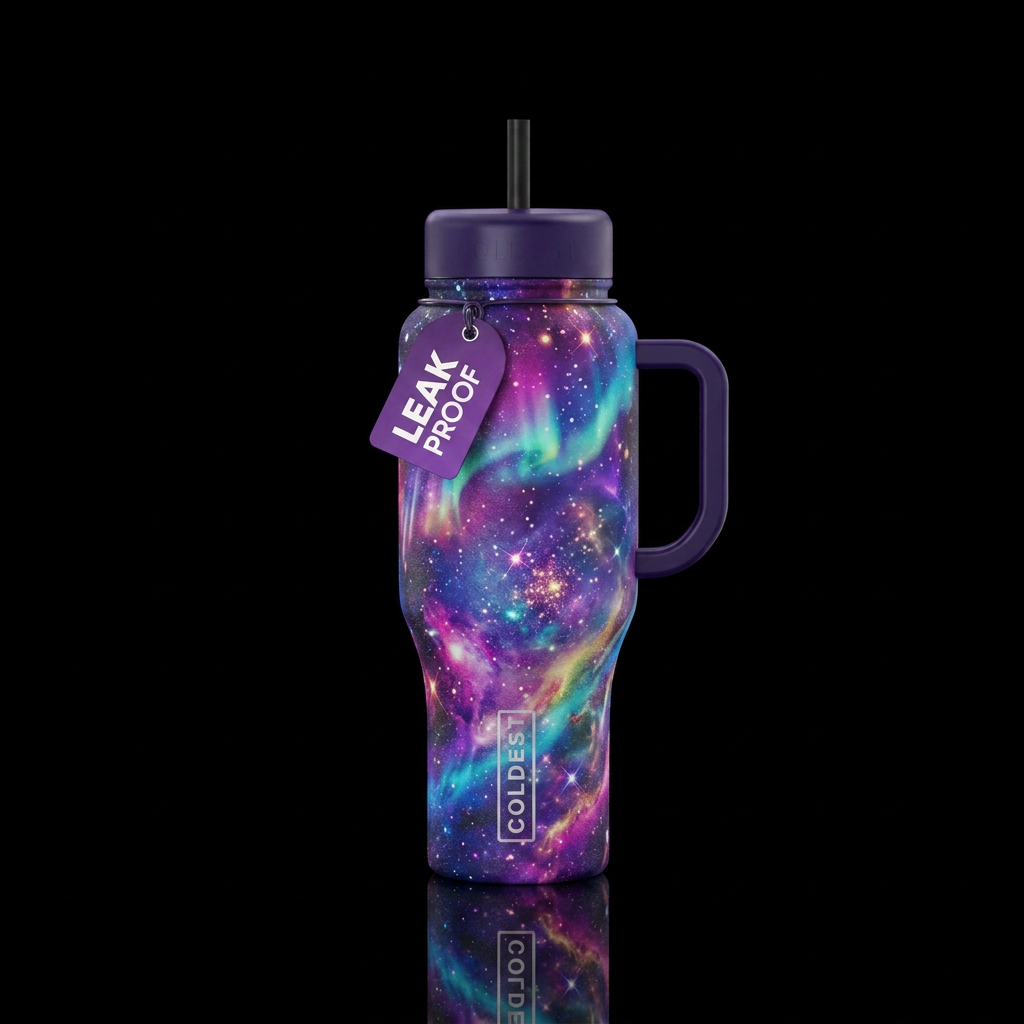 magical, vibrant water bottle design