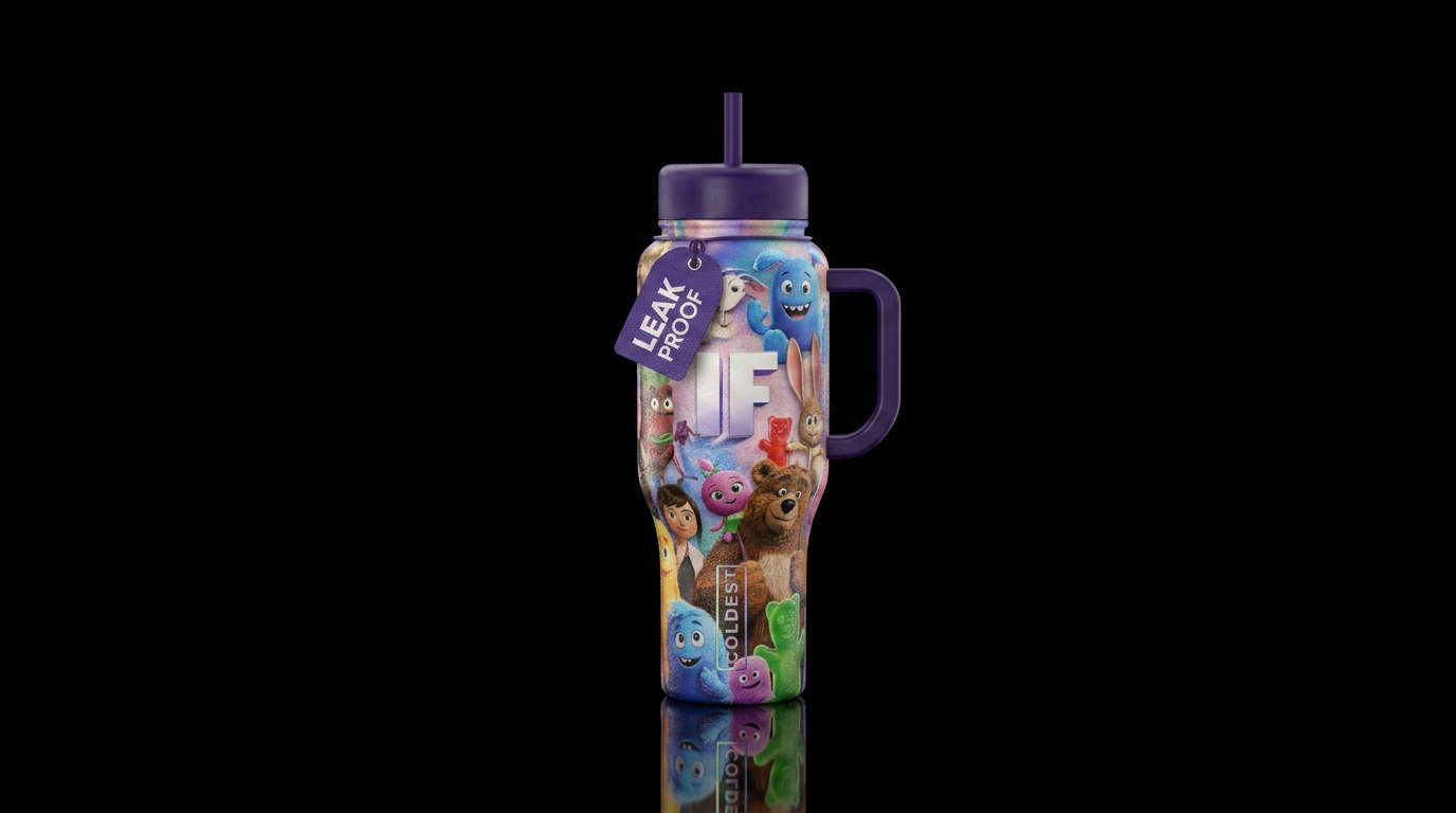 The movie IF water bottle design