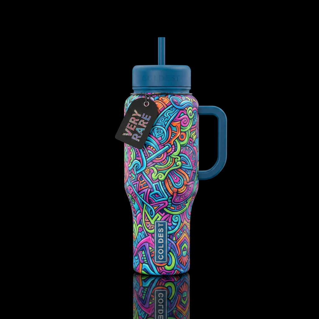 Very Rare art design bright colors water bottle design