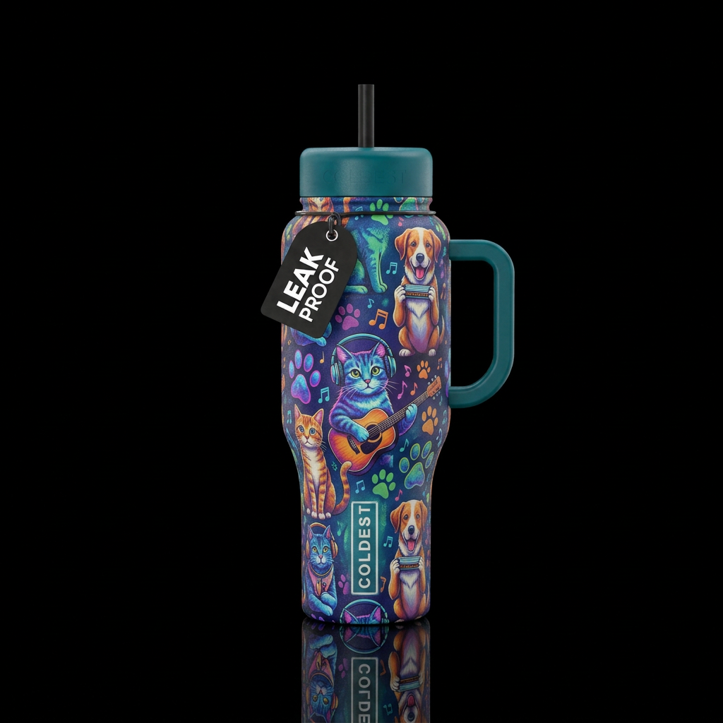 music cat’s and or dod”s dogs do water bottle design