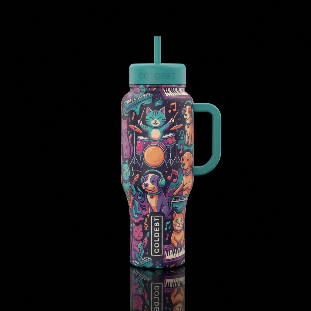 music cat’s and or dod”s dogs do water bottle design