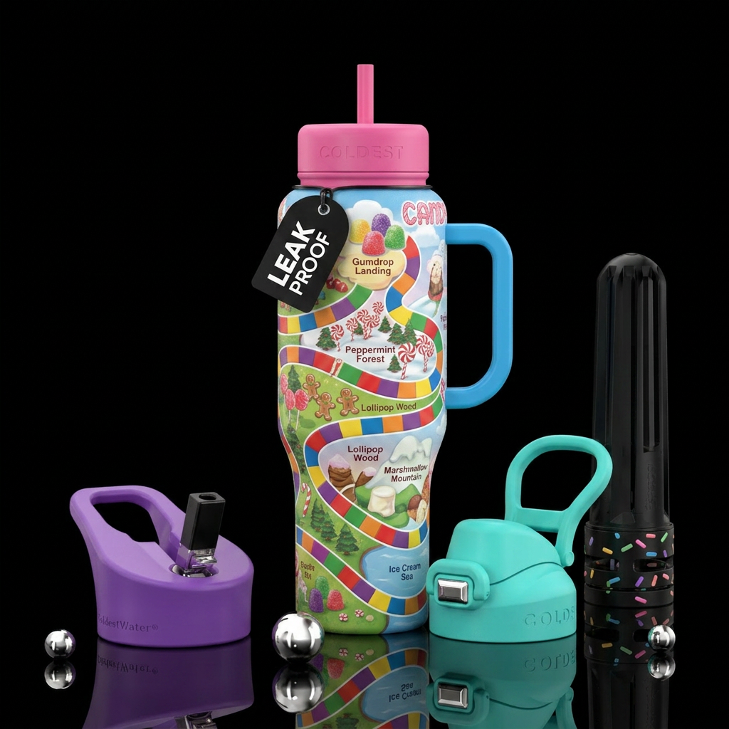 Candyland water bottle design