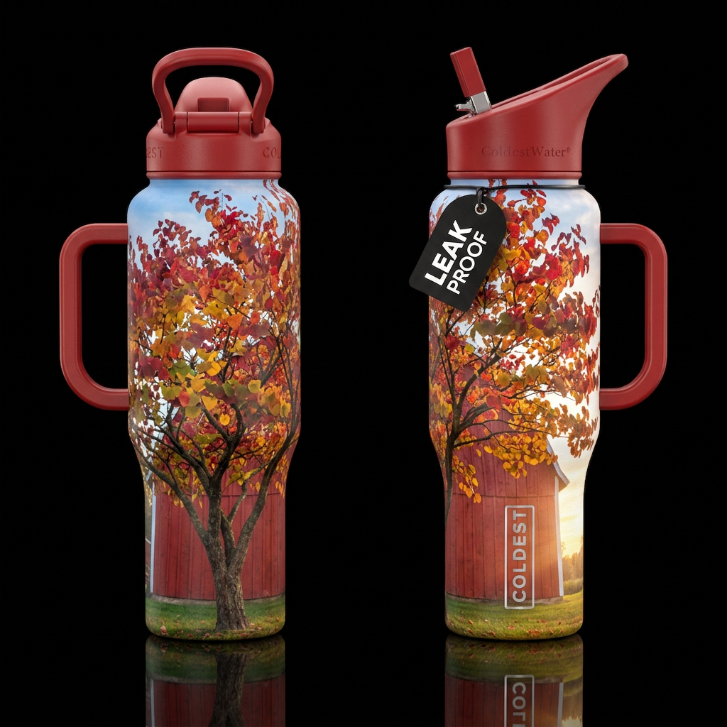 A seamless 360-degree vertical wrap-around design ... water bottle design