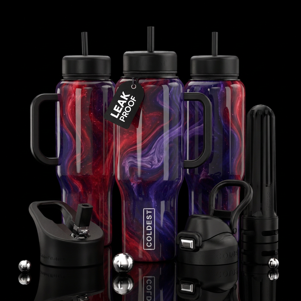 A seamless 360-degree vertical wrap-around design ... water bottle design