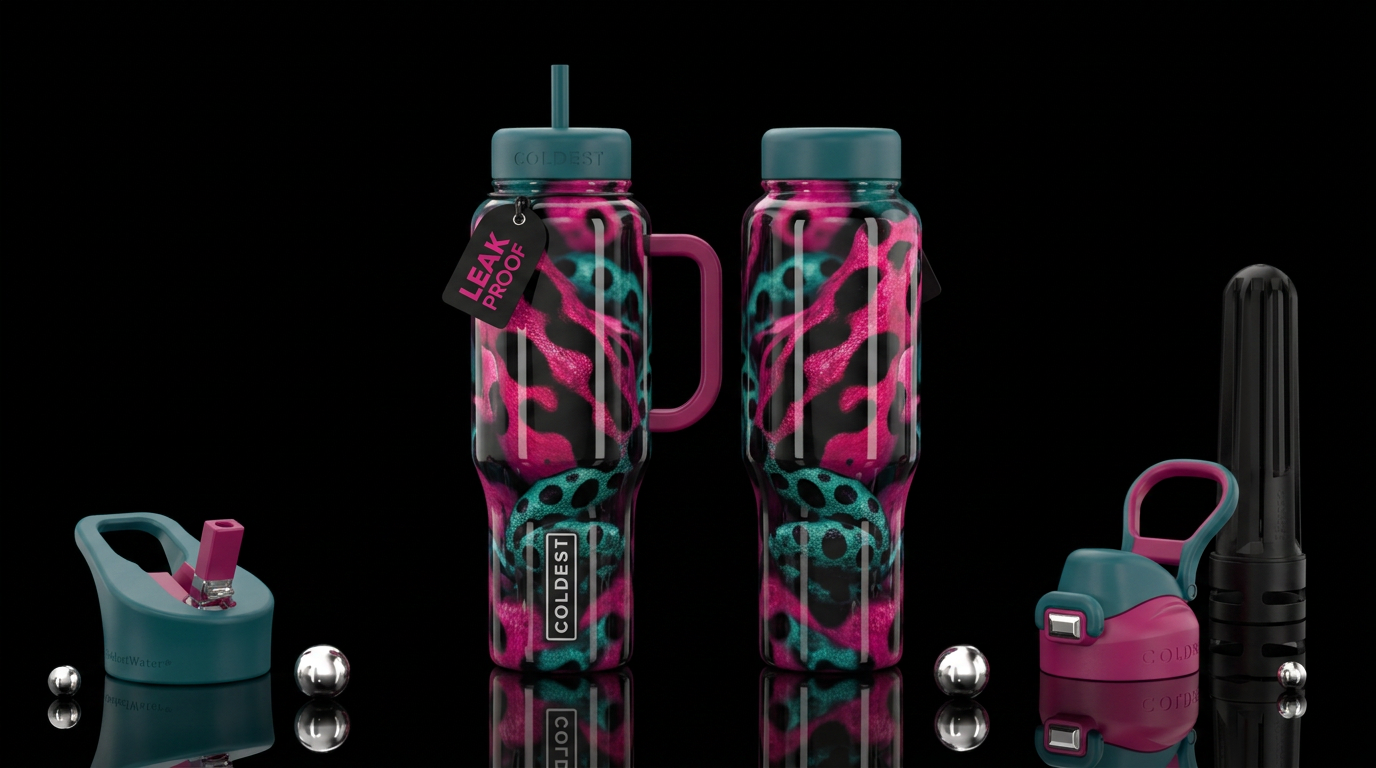 A seamless 360-degree vertical wrap-around design ... water bottle design