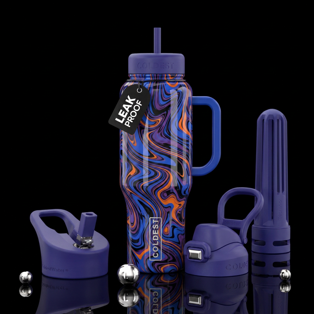 A seamless 360-degree vertical wrap-around design ... water bottle design