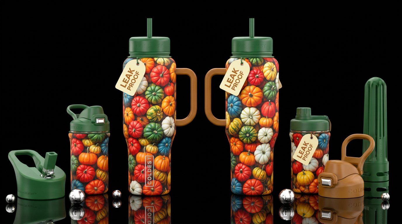 A seamless 360-degree wrap-around design for a Col... water bottle design