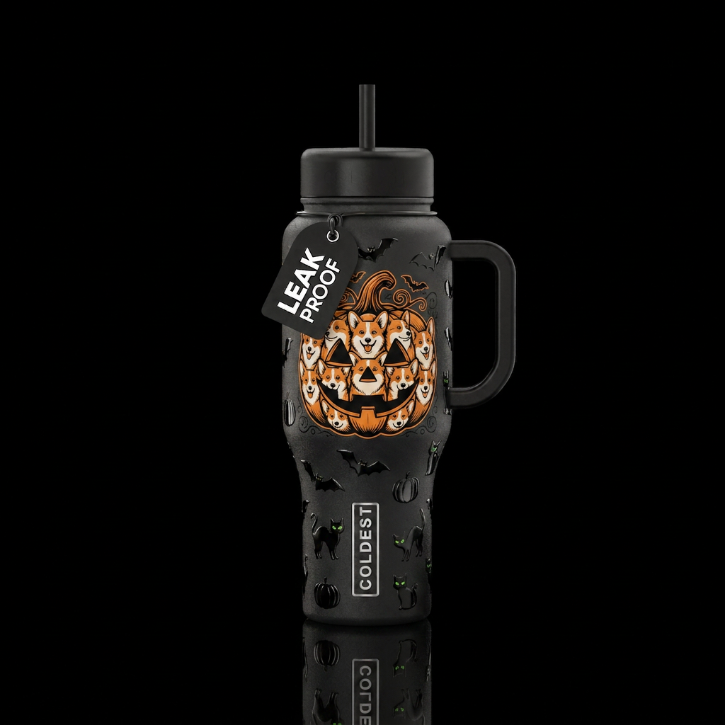 Spooky Short Legs water bottle design