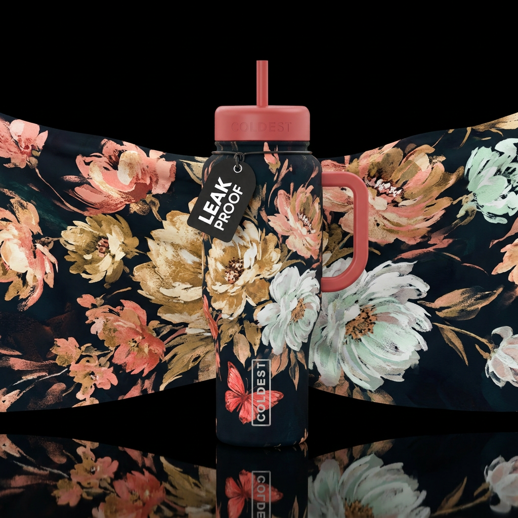 Blush & Bloom water bottle design
