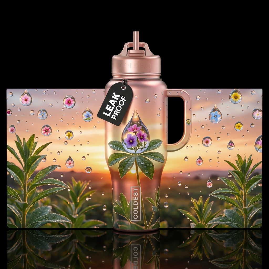 Dew In Bloom water bottle design