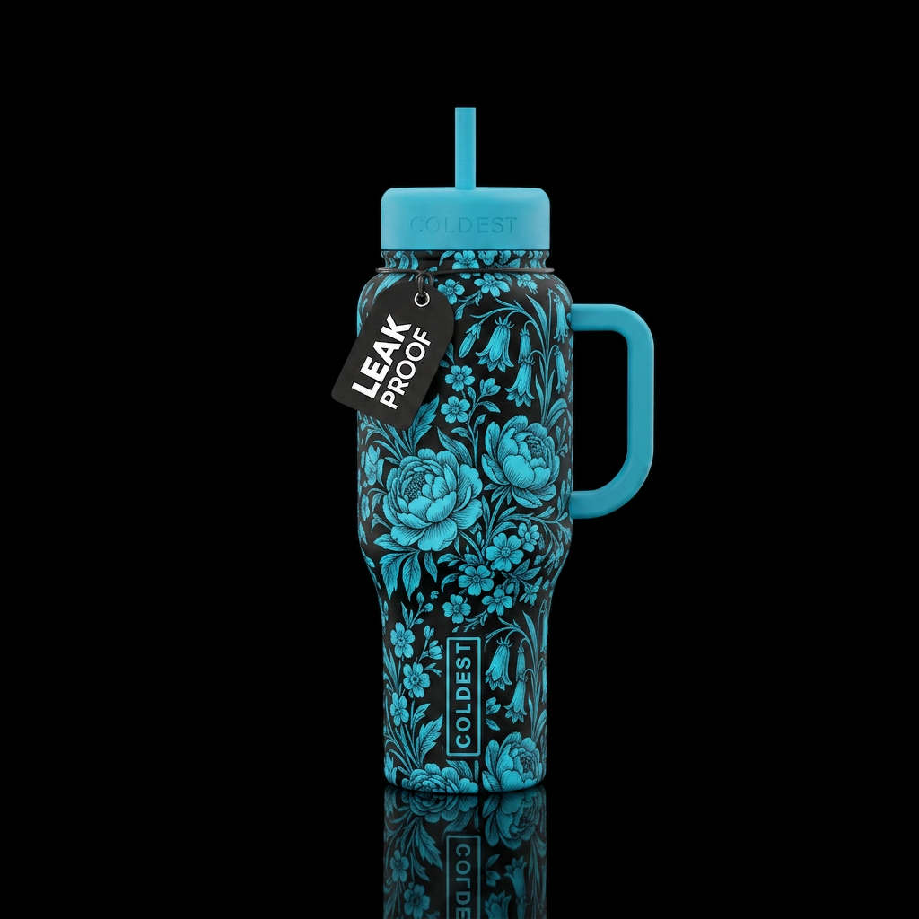 Midnight Botanica water bottle design