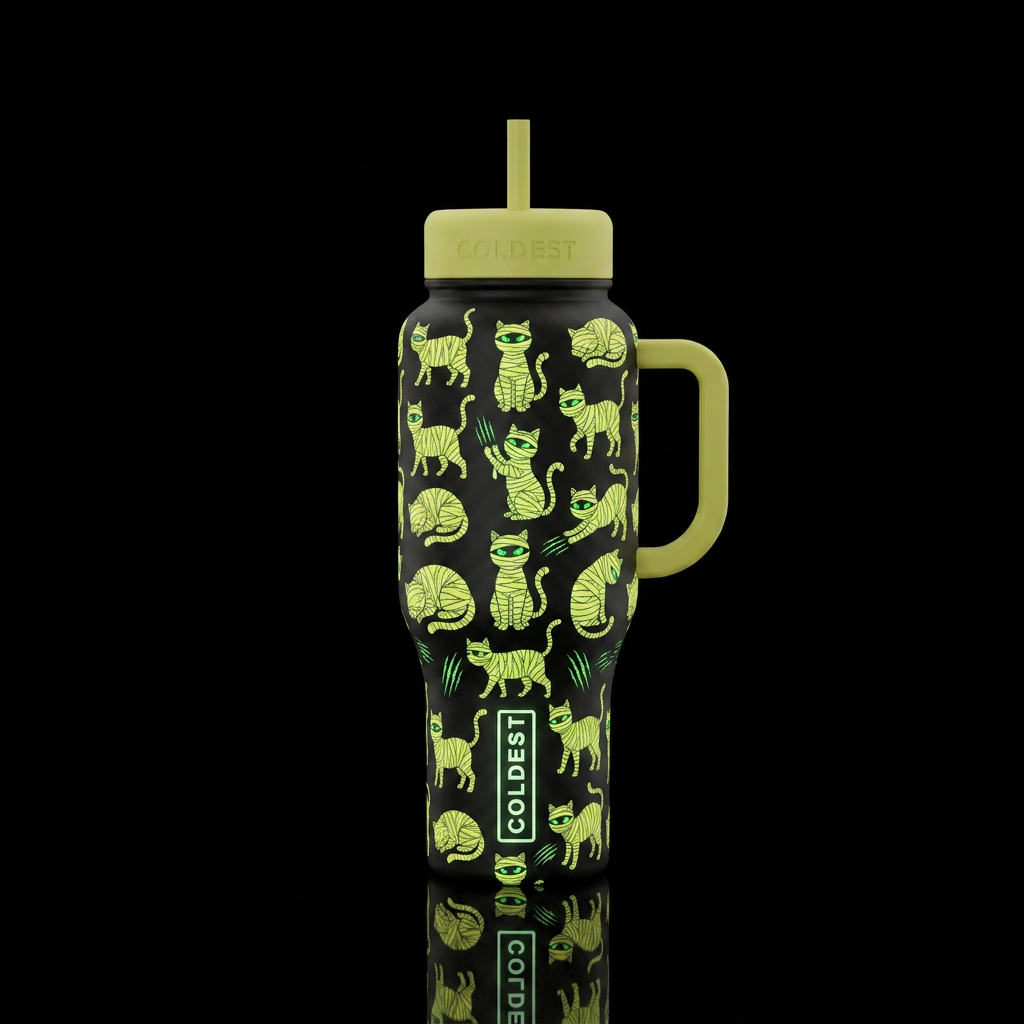 Meowgical water bottle design