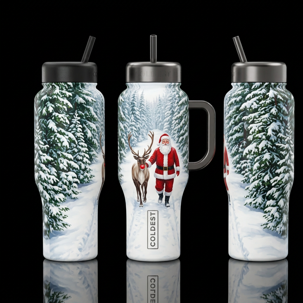 A Walk Among The Pines water bottle design