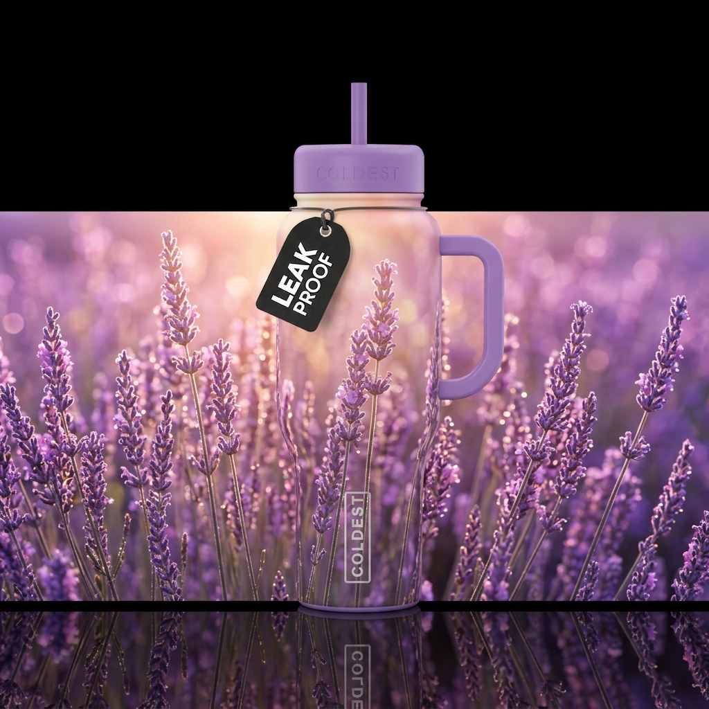 Lavender Kiss water bottle design