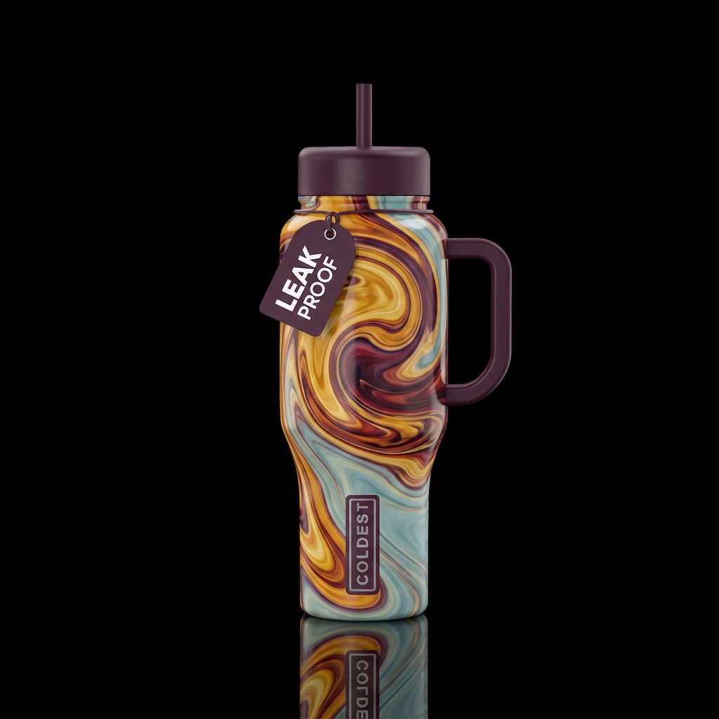Molten Mirage water bottle design