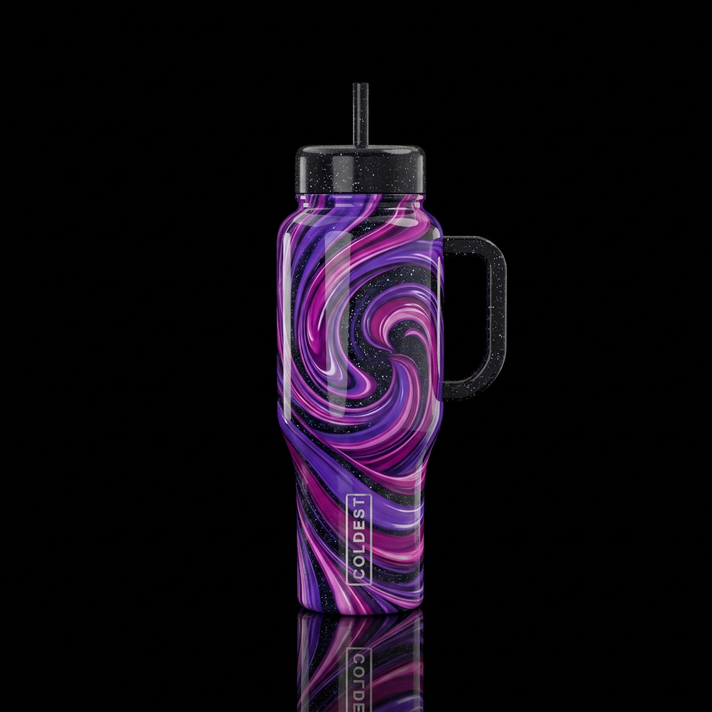 Violet Vortex water bottle design