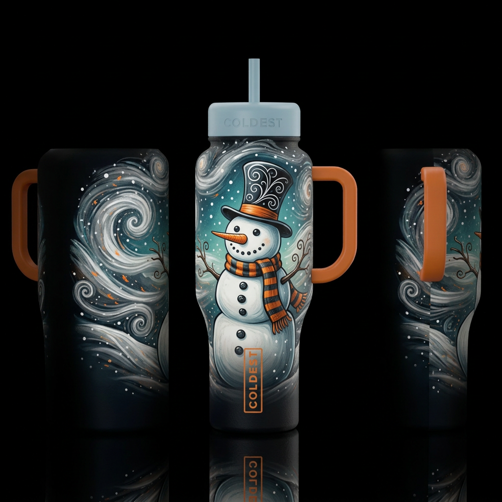 Frost & Swirl water bottle design