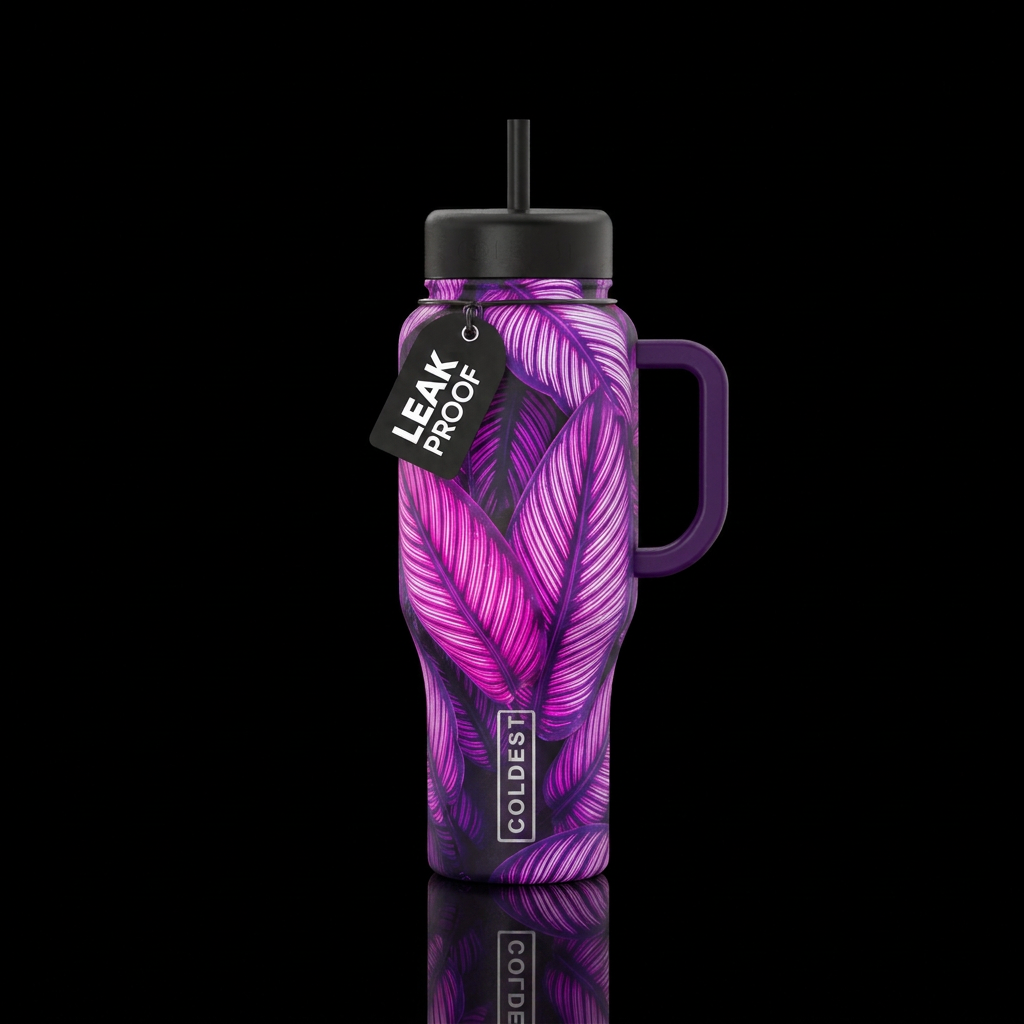 Calathea Leaves water bottle design