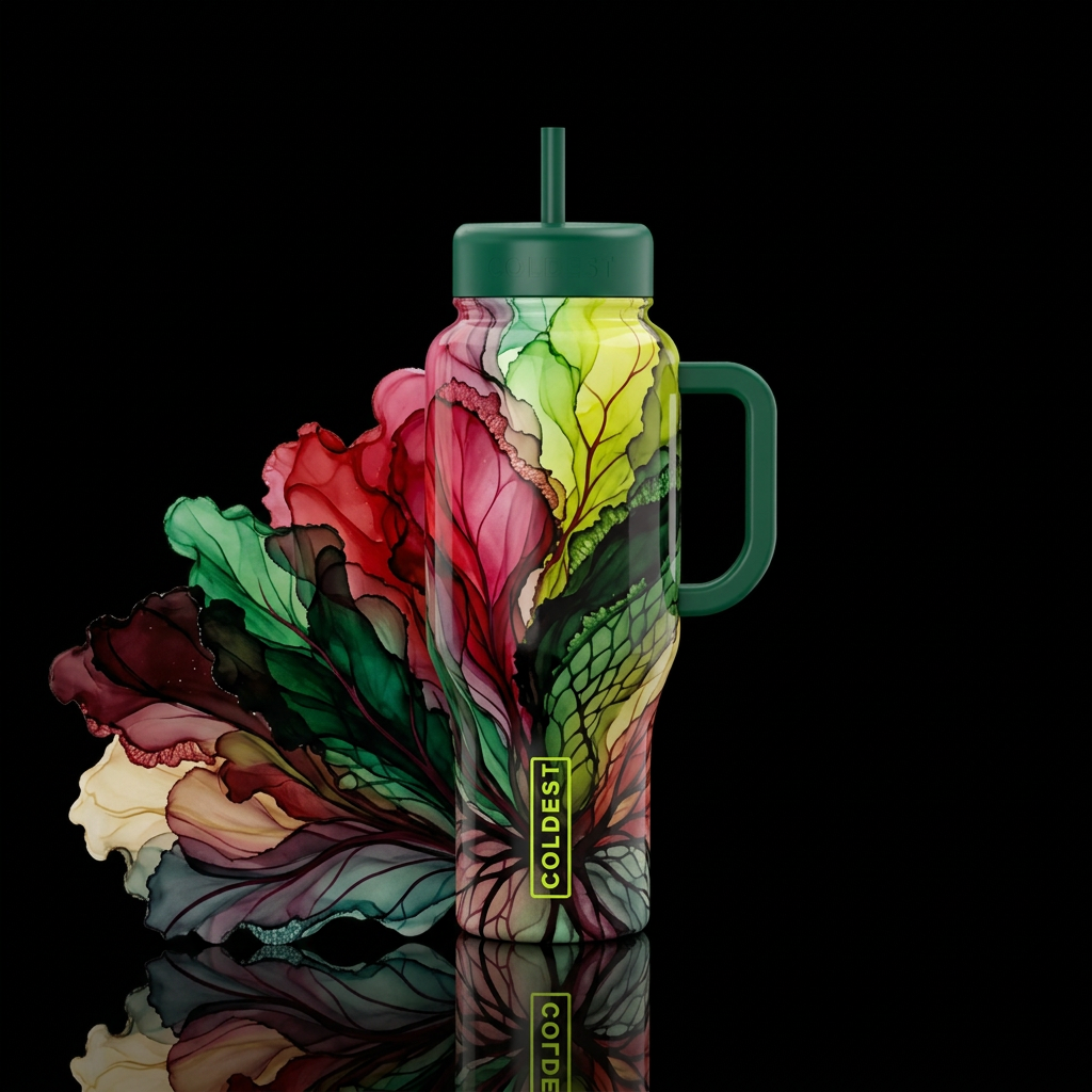 Petal Waves water bottle design