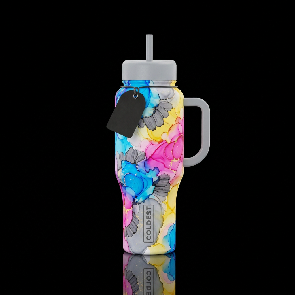 Floral Splash water bottle design