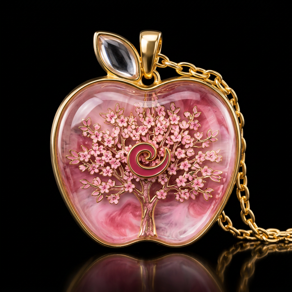 Pink Cherry Blossom Apple water bottle design