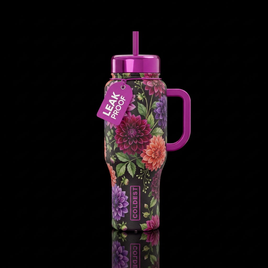 Dahlia Dahling water bottle design