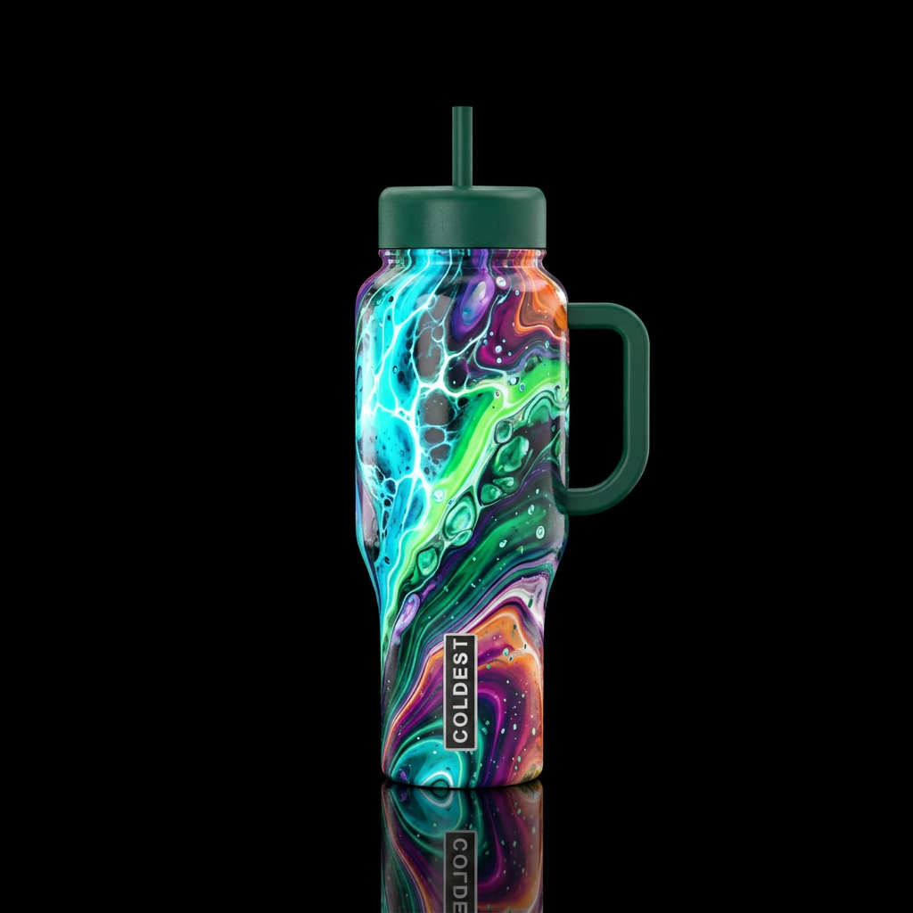 Neon Tide water bottle design