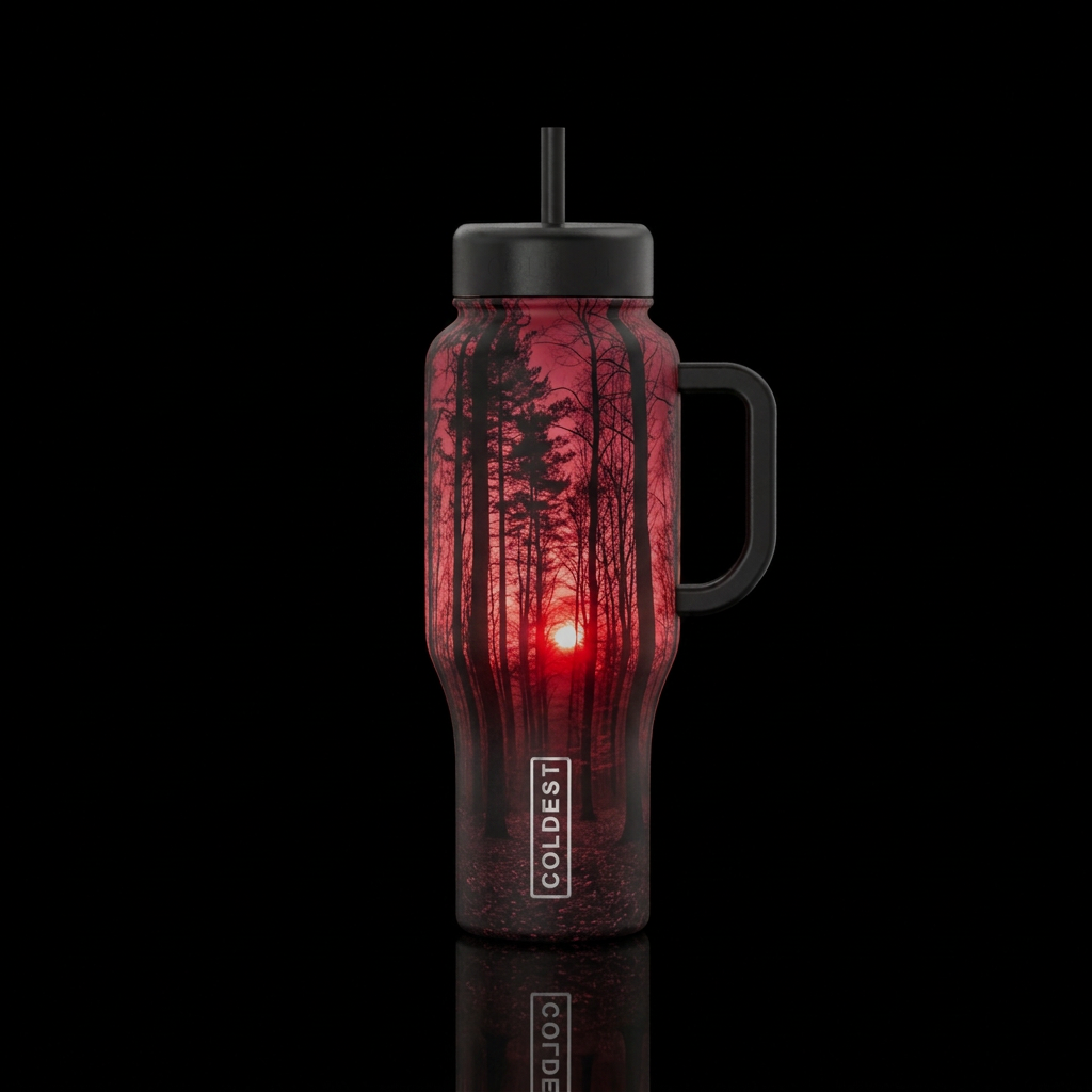 Red Dusk water bottle design